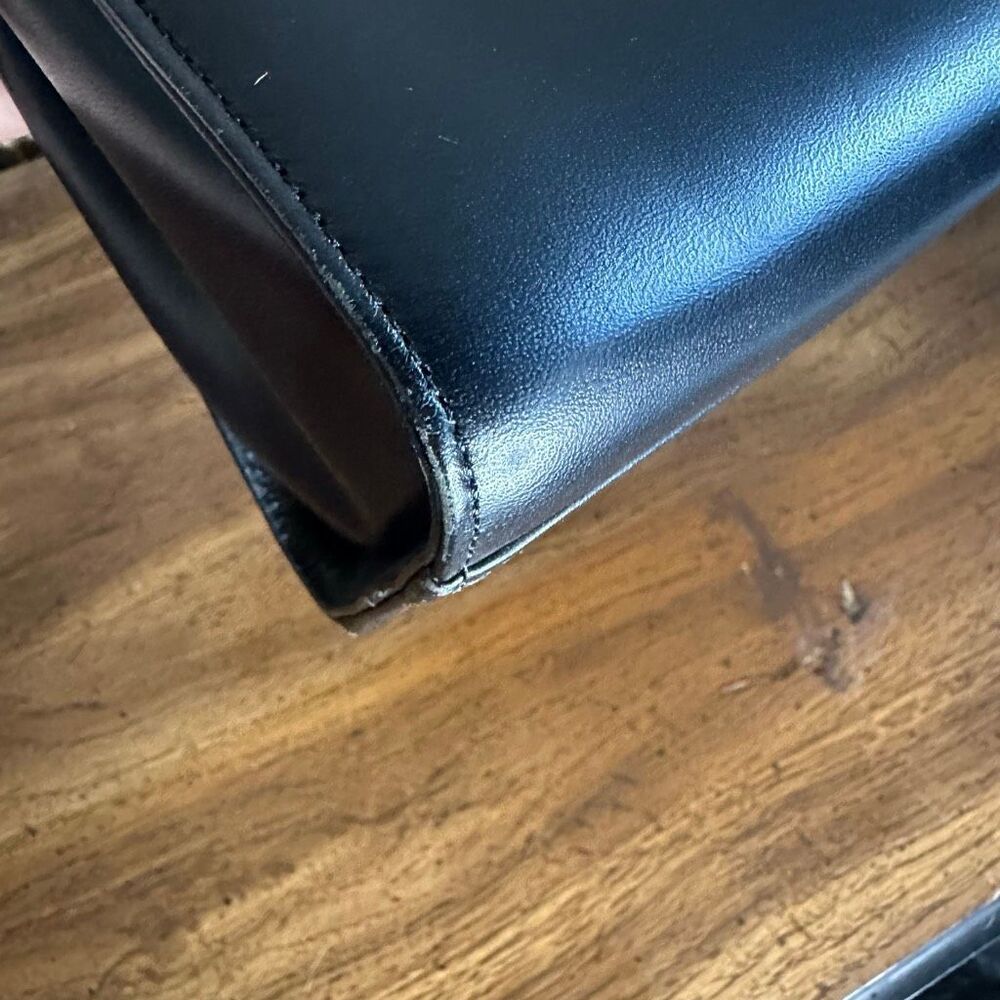 Vintage Givenchy Black Leather Top Handle 2 Way Bag - Picture 12 of 16